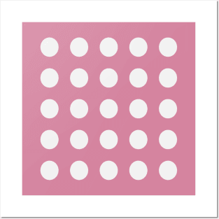 White Dots on Carnation Pink Posters and Art